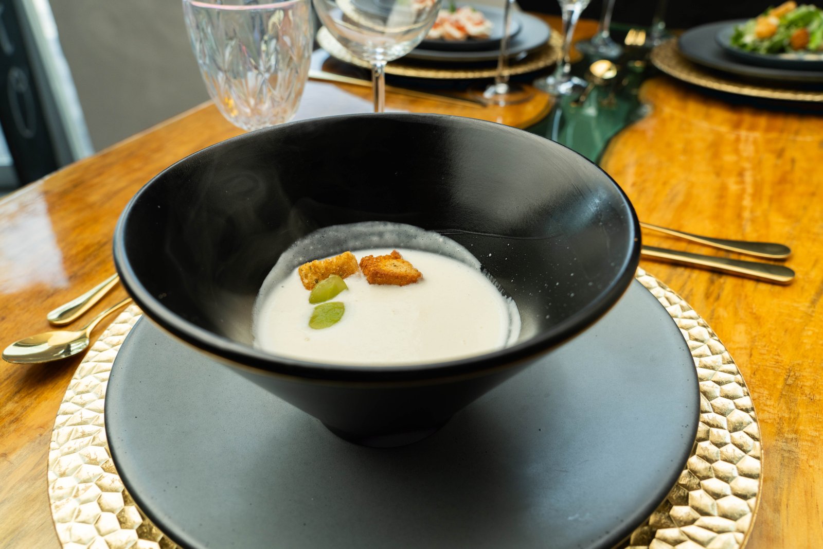 Crema queso con uvas